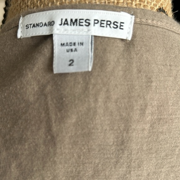 James Perse deep V-neck short sleeve pima cotton basic t-shirt tee taupe tan - Picture 10 of 15